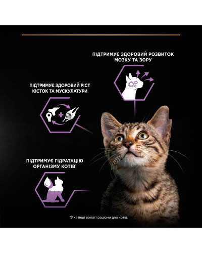 Вологий корм PRO PLAN Kitten Healthy Start для кошенят, шматочки у підливці, з індичкою, 85 г