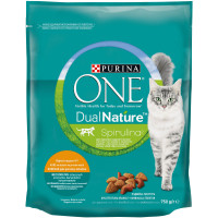 Сухий корм PURINA ONE Adult Dual Nature Spirulina для дорослих котів, з куркою, 750 г