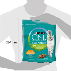 Сухий корм PURINA ONE Adult Dual Nature Spirulina для дорослих котів, з куркою, 750 г