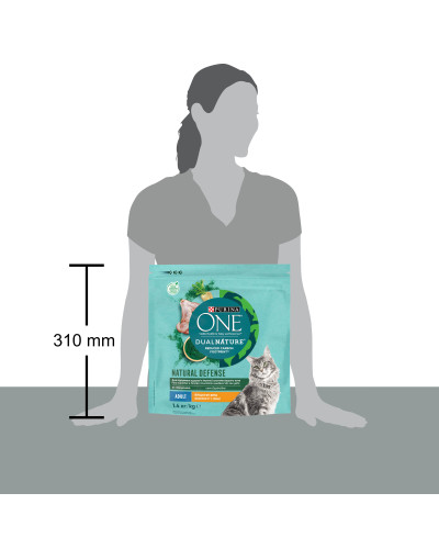 Сухий корм PURINA ONE Adult Dual Nature Spirulina для дорослих котів, з куркою, 1,4 кг