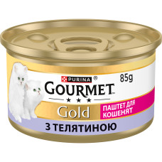 Вологий корм GOURMET Gold для кошенят, паштет, з телятиною, 85 г