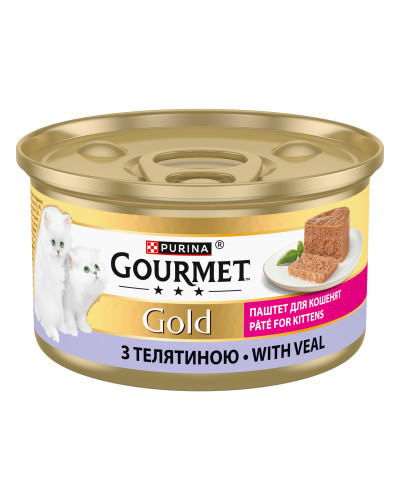 Влажный корм GOURMET Gold для котят, паштет, с телятиной, 85 г