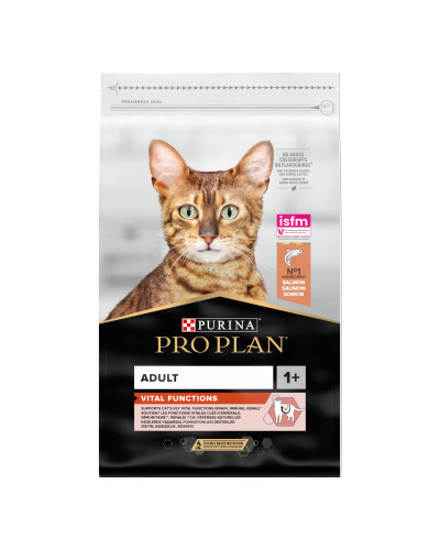 Сухой корм PRO PLAN Adult 1+ Vital Functions для взрослых кошек, с лососем, 10 кг