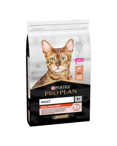 Сухой корм PRO PLAN Adult 1+ Vital Functions для взрослых кошек, с лососем, 10 кг