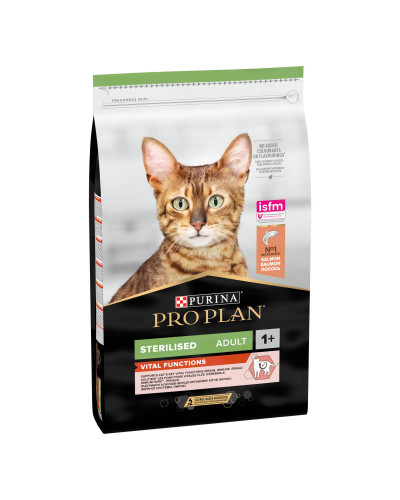 Сухой корм PRO PLAN Sterilised Adult 1+ Vital Functions для взрослых стерилизованных кошек, с лососем, 10 кг