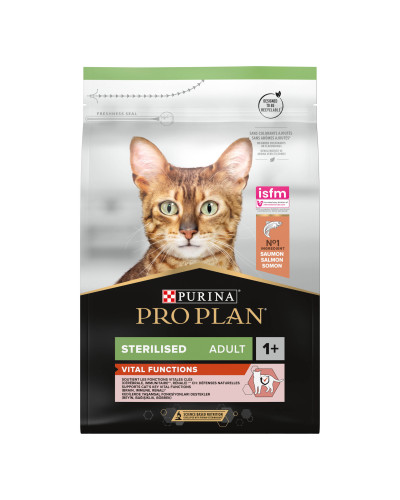 Сухий корм PRO PLAN Sterilised Adult 1+ Vital Functions для дорослих стерилізованих котів, з лососем, 3 кг