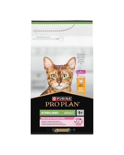 Сухий корм PRO PLAN Sterilised Adult 1+ Delicate Digestion для дорослих стерилізованих котів з чутливим травленням, з куркою, 1,5 кг