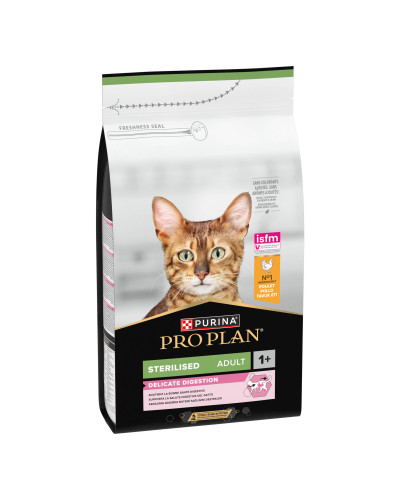 Сухий корм PRO PLAN Sterilised Adult 1+ Delicate Digestion для дорослих стерилізованих котів з чутливим травленням, з куркою, 1,5 кг