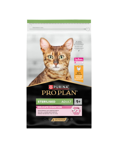 Сухий корм PRO PLAN Sterilised Adult 1+ Delicate Digestion для дорослих стерилізованих котів з чутливим травленням, з куркою, 10 кг