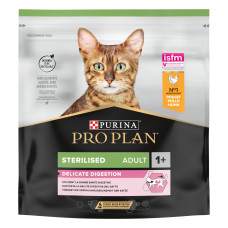 Сухой корм PRO PLAN Sterilised Adult 1+ Delicate Digestion для взрослых стерилизованных кошек с чувствительным пищеварением, с курицей, 400 г