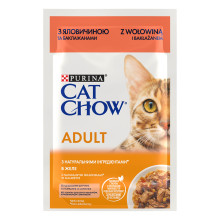 Вологий корм CAT CHOW Adult для дорослих котів, шматочки в желе, з яловичиною та баклажанами, 85 г