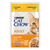 Вологий корм CAT CHOW Adult для дорослих котів, шматочки в желе, з куркою та цукіні, 85 г