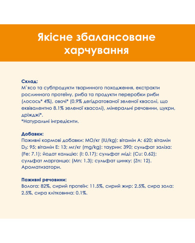 Вологий корм CAT CHOW Adult для дорослих котів, шматочки в желе, з лососем та зеленою квасолею, 10x85 г