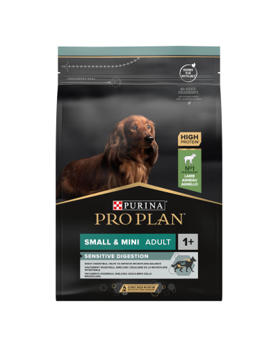 Сухой корм PRO PLAN Small&amp;amp;amp;Mini Adult 1+ Sensitive Digestion для взрослых собак мелких пород, с чувствительным пищеварением, с ягненком, 3 кг