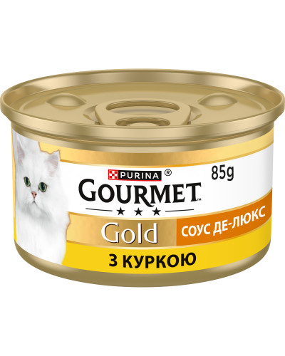 Влажный корм GOURMET Gold &amp;quot;Соус Де-Люкс&amp;quot; для взрослых кошек, кусочки в соусе, с курицей, 85 г