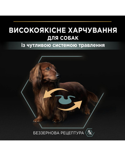 Сухий корм PRO PLAN Small&amp;amp;Mini Adult 1+ Sensitive Digestion для дорослих собак дрібних порід, з чутливим травленням, беззерновий, з індичкою, 7 кг