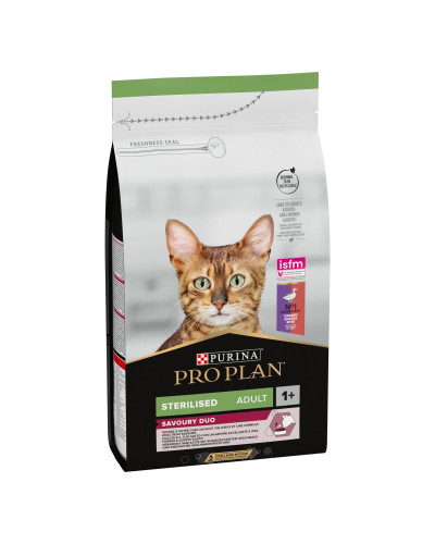 Сухий корм PRO PLAN Sterilised Adult 1+ Savoury Duo для дорослих стерилізованих котів, з качкою та печінкою, 1,5 кг