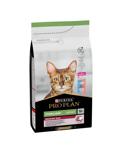 Сухий корм PRO PLAN Sterilised Adult 1+ Savoury Duo для дорослих стерилізованих котів, з тріскою та фореллю, 1,5 кг