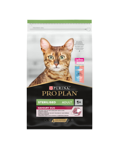 Сухий корм PRO PLAN Sterilised Adult 1+ Savoury Duo для дорослих стерилізованих котів, з тріскою та фореллю, 10 кг