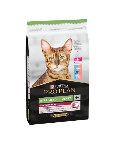 Сухий корм PRO PLAN Sterilised Adult 1+ Savoury Duo для дорослих стерилізованих котів, з тріскою та фореллю, 10 кг
