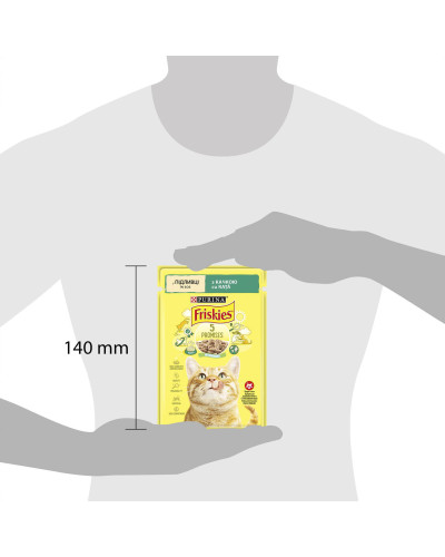 Влажный корм FRISKIES для взрослых кошек, кусочки в соусе, с уткой, 85 г