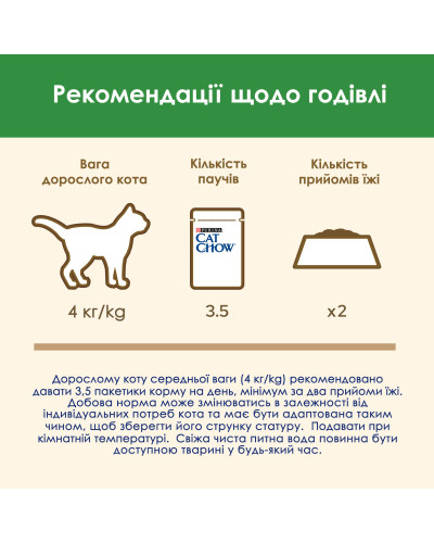 Вологий корм CAT CHOW Sterilised для дорослих стерилізованих котів, шматочки у підливці, з ягням та зеленою квасолею, 85 г