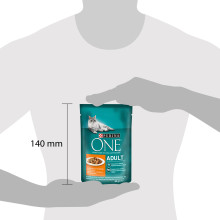 Вологий корм PURINA ONE Adult для дорослих котів, шматочки в соусі, з куркою та зеленою квасолею, 85 г