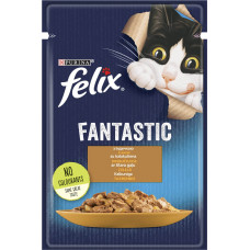 Вологий корм FELIX Fantastic для дорослих котів, шматочки в желе, з індичкою, 85 г