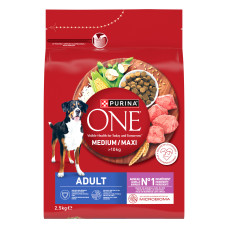 Сухой корм PURINA ONE MedMax для взрослых собак средних и крупных пород >10 кг, с ягненком и рисом, 2.5 кг