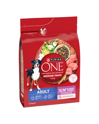 Сухой корм PURINA ONE MedMax для взрослых собак средних и крупных пород >10 кг, с ягненком и рисом, 2.5 кг