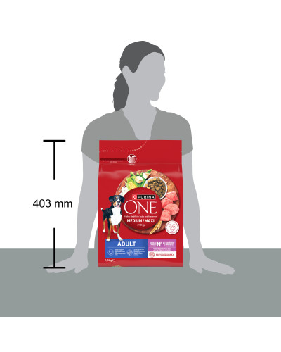 Сухой корм PURINA ONE MedMax для взрослых собак средних и крупных пород >10 кг, с ягненком и рисом, 2.5 кг