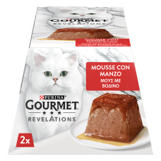 Вологий корм GOURMET Revelations для дорослих котів, мус з підливкою, що стікає, з яловичиною, 2x57 г