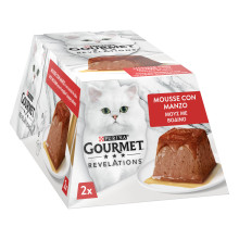 Вологий корм GOURMET Revelations для дорослих котів, мус з підливкою, що стікає, з яловичиною, 2x57 г