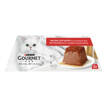 Вологий корм GOURMET Revelations для дорослих котів, мус з підливкою, що стікає, з яловичиною, 2x57 г