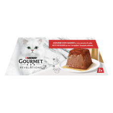 Вологий корм GOURMET Revelations для дорослих котів, мус з підливкою, що стікає, з яловичиною, 2x57 г