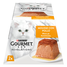 Вологий корм GOURMET Revelations для дорослих котів, мус з підливкою, що стікає, з куркою, 2x57 г