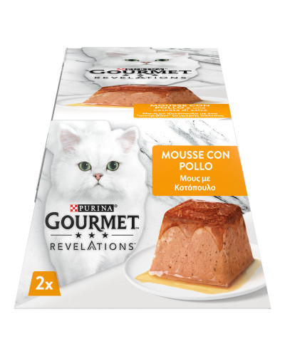Вологий корм GOURMET Revelations для дорослих котів, мус з підливкою, що стікає, з куркою, 2x57 г