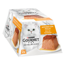 Вологий корм GOURMET Revelations для дорослих котів, мус з підливкою, що стікає, з куркою, 2x57 г