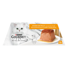 Вологий корм GOURMET Revelations для дорослих котів, мус з підливкою, що стікає, з куркою, 2x57 г