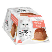 Влажный корм GOURMET Revelations для взрослых кошек, мусс с стекающей подливкой с лососем, 2x57 г