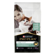 Сухой корм PRO PLAN LiveClear Kitten 1 для котят для уменьшения аллергенов на шерсти, с индейкой, 1,4 кг