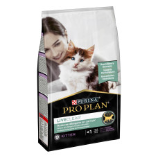 Сухой корм PRO PLAN LiveClear Kitten 1 для котят для уменьшения аллергенов на шерсти, с индейкой, 1,4 кг