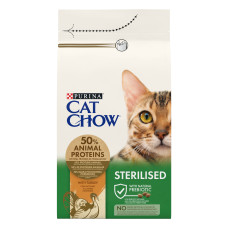 Сухий корм CAT CHOW Sterilised для дорослих стерилізованих котів, з індичкою, 1,5 кг