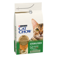 Сухий корм CAT CHOW Sterilised для дорослих стерилізованих котів, з індичкою, 1,5 кг