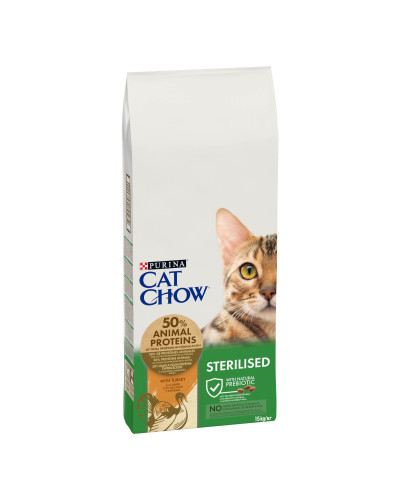 Сухий корм CAT CHOW Sterilised для дорослих стерилізованих котів, з індичкою, 15 кг