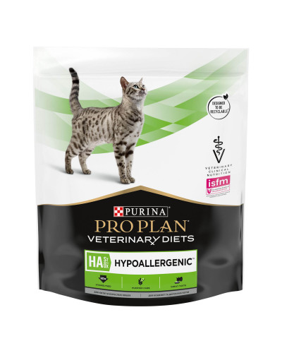 Сухий дієтичний корм PRO PLAN VETERINARY DIETS HA Hypoallergenic для дорослих котів та кошенят для зниження ознак інгредієнтної та нутрієнтної непереносимості, 325 г