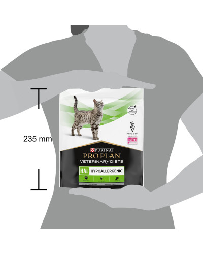 Сухий дієтичний корм PRO PLAN VETERINARY DIETS HA Hypoallergenic для дорослих котів та кошенят для зниження ознак інгредієнтної та нутрієнтної непереносимості, 325 г