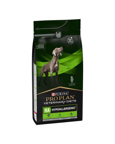 Сухий дієтичний корм PRO PLAN VETERINARY DIETS HA Hypoallergenic  для дорослих собак та цуценят для зниження ознак інгредієнтної та нутрієнтної непереносимості, 1,3 кг