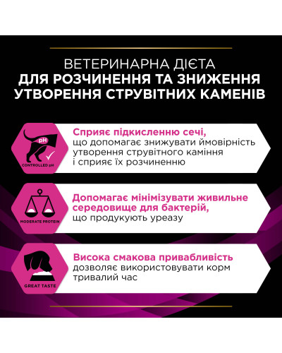 Сухой диетический корм PRO PLAN VETERINARY DIETS UR Urinary для взрослых собак для растворения и снижения образования струвитных камней, 1,5 кг