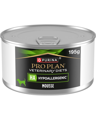 Вологий дієтичний корм PRO PLAN VETERINARY DIETS HA Hypoallergenic для зниження ознак інгредієнтної та нутрієнтної непереносимості, мус, 195 г